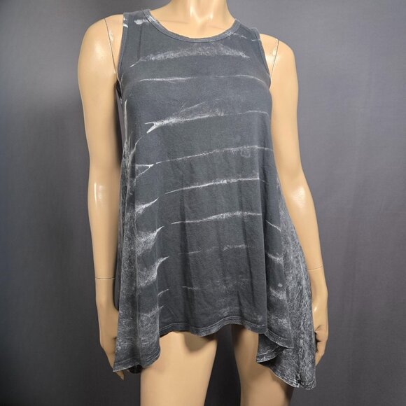Y2K Tank Top Size S Gray Long Asymmetric Indie Sleaze Grunge Fairy Boho Cotton - Picture 4 of 12
